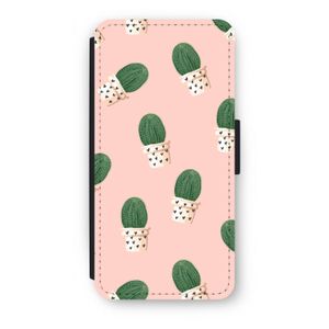 Cactusprint roze: iPhone SE 2020 Flip Hoesje