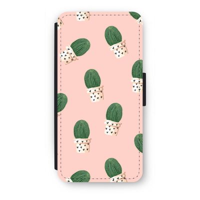 Cactusprint roze: iPhone SE 2020 Flip Hoesje