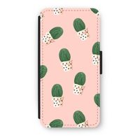 Cactusprint roze: iPhone SE 2020 Flip Hoesje