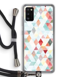 Gekleurde driehoekjes pastel: Samsung Galaxy A41 Transparant Hoesje met koord