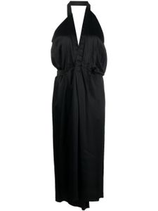 MM6 Maison Margiela robe en satin à dos-nu - Noir