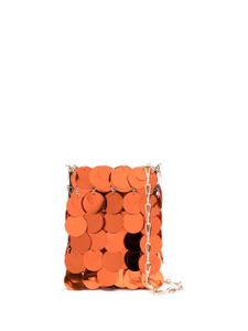 Rabanne mini sac à bandoulière Sparkle - Orange