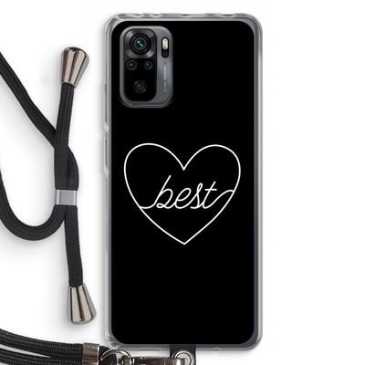 Best heart black: Xiaomi Redmi Note 10 Pro Transparant Hoesje met koord