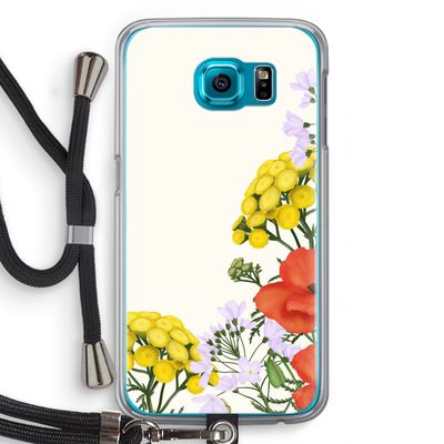 Wilde bloemen: Samsung Galaxy S6 Transparant Hoesje met koord
