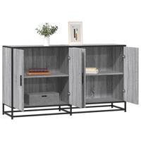 Dressoir 134x35x76 cm bewerkt hout grijs sonoma eikenkleurig