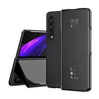 Lunso - Window view cover hoes - Samsung Galaxy Z Fold3 - Zwart