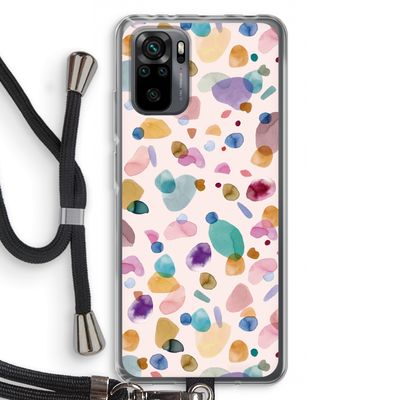 Terrazzo Memphis Pink: Xiaomi Redmi Note 10 Pro Transparant Hoesje met koord