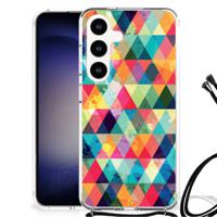 Samsung Galaxy S24 Doorzichtige Silicone Hoesje Geruit - thumbnail