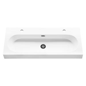 Differnz Somero wastafel 2 kraangaten | wit | 100 cm