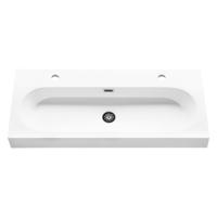 Differnz Somero wastafel 2 kraangaten | wit | 100 cm