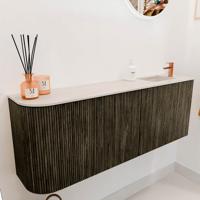 Toiletmeubel Mondiaz Joya Dlux | 111.6 cm | Meubelkleur Shadow | Faye wastafel Meli Wasbak Rechts | 1 kraangat