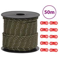VidaXL Tentscheerlijn met reflecterende strips en spanners 50 m 4 mm