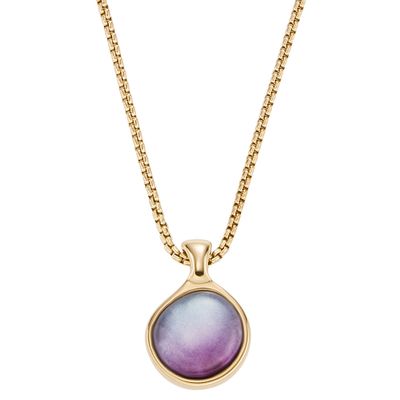 Skagen SKJ1689710 Ketting Lavender Sunset staal-glas goudkleurig-paars