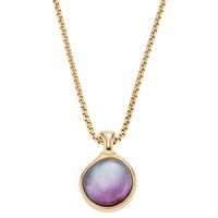 Skagen SKJ1689710 Ketting Lavender Sunset staal-glas goudkleurig-paars