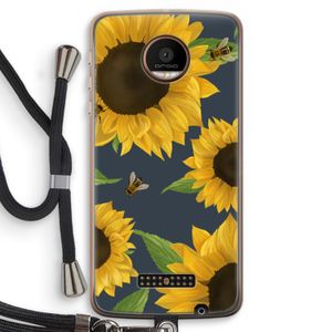 Sunflower and bees: Motorola Moto Z Force Transparant Hoesje met koord