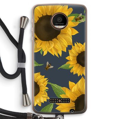 Sunflower and bees: Motorola Moto Z Force Transparant Hoesje met koord