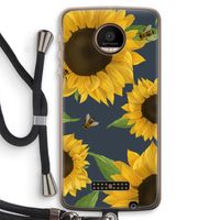 Sunflower and bees: Motorola Moto Z Force Transparant Hoesje met koord