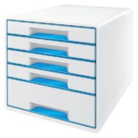 Ladenblok Leitz WOW 5 laden wit/blauw