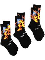 Readymade lot de chaussettes à imprimé flamme - Noir Readymade lot de chaussettes à imprimé flamme - Noir