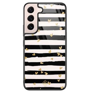 Samsung Galaxy S22 glazen hardcase - Hart streepjes