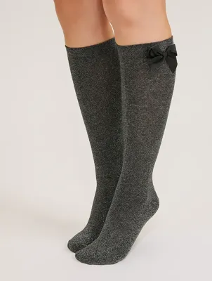 Yellowmoon kinder/dames kniekous 1 paar - Strik - Hoge katoenen sokken