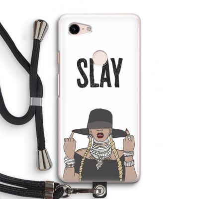 Slay All Day: Pixel 3 Transparant Hoesje met koord
