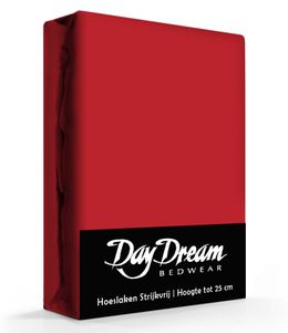 Day Dream Hoeslaken Katoen Rood-180 x 200 cm