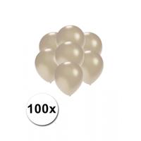 Party ballonnen - klein formaat - zilver - 100x - 13 cm - feestartikelen/versiering - thumbnail