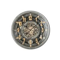 Muurklok Home ESPRIT Gouden Zilverkleurig Kristal Ijzer Vintage 66,5 x 8,5 x 66,5 cm