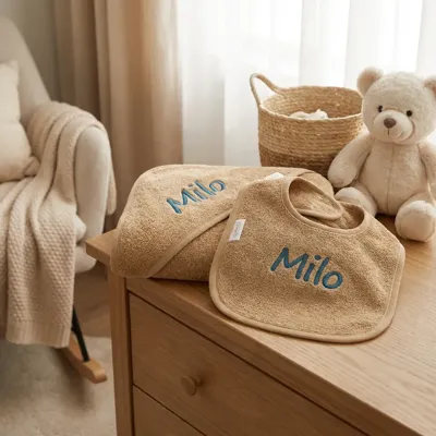 Badcape of Badjas met naam en slab Badcape of Badjas met naam en slab