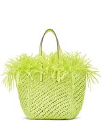 Oscar de la Renta sac à main en cuir à design tressé - Vert - thumbnail