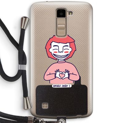 Hartje: LG K10 (2016) Transparant Hoesje met koord