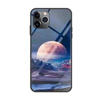 Voor iPhone 11 Pro kleurrijke geschilderde glazen kast (Moon Hill)