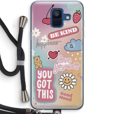 Positivity: Samsung Galaxy A6 (2018) Transparant Hoesje met koord