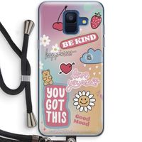 Positivity: Samsung Galaxy A6 (2018) Transparant Hoesje met koord