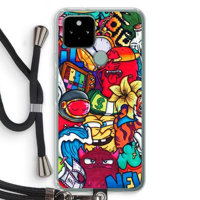 No Rules: Pixel 5 Transparant Hoesje met koord