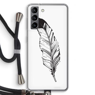 Pluim: Samsung Galaxy S21 Transparant Hoesje met koord