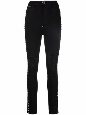 Philipp Plein legging taille haute à ornements en cristal - Noir
