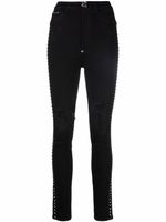 Philipp Plein jegging à ornements en cristal - Noir