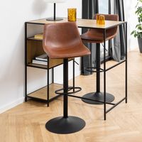Bendt Draaibare Barkruk 'Xanthe' PU, kleur Cognac (zithoogte 61-83cm)
