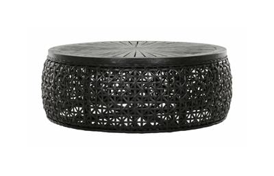 MUST Living Salontafel 'Rimini' Rotan en hout, 100cm, kleur Zwart