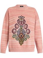 ETRO intarsia-knit wool-blend jumper - Rose