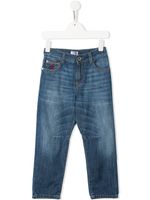 Brunello Cucinelli Kids jean à effet délavé - Bleu