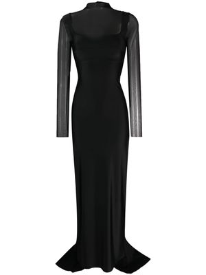 Atu Body Couture robe longue à effet de transparence - Noir