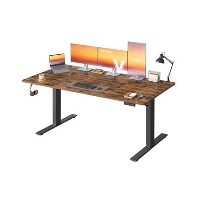 In Hoogte Verstelbaar Bureau met Usb Aansluiting, Vintage bruin / 180 x 80 cm