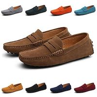 Penny-loafers en slip-ons voor heren suède schoenen lichtgewicht grote maten wandelen casual kantoor- en carrièreloafers wijn koningsblauw oranje zomer lente Lightinthebox