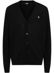 Karl Lagerfeld cardigan en mérinos à logo Ikonik 2.0 - Noir