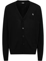 Karl Lagerfeld cardigan en mérinos à logo Ikonik 2.0 - Noir