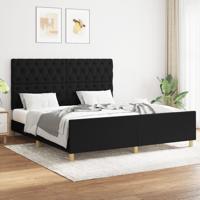 Bedframe zonder matras stof zwart 160x200 cm
