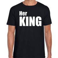 Her king fun t-shirt zwart met witte tekst voor heren 2XL  - - thumbnail